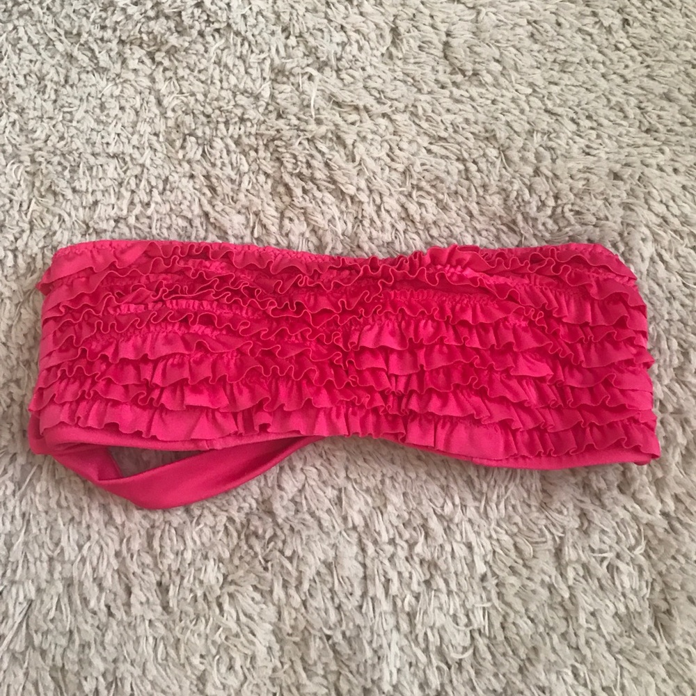Hot pink Strapless bando bikini top
