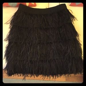 J McLaughlin black feathered skirt