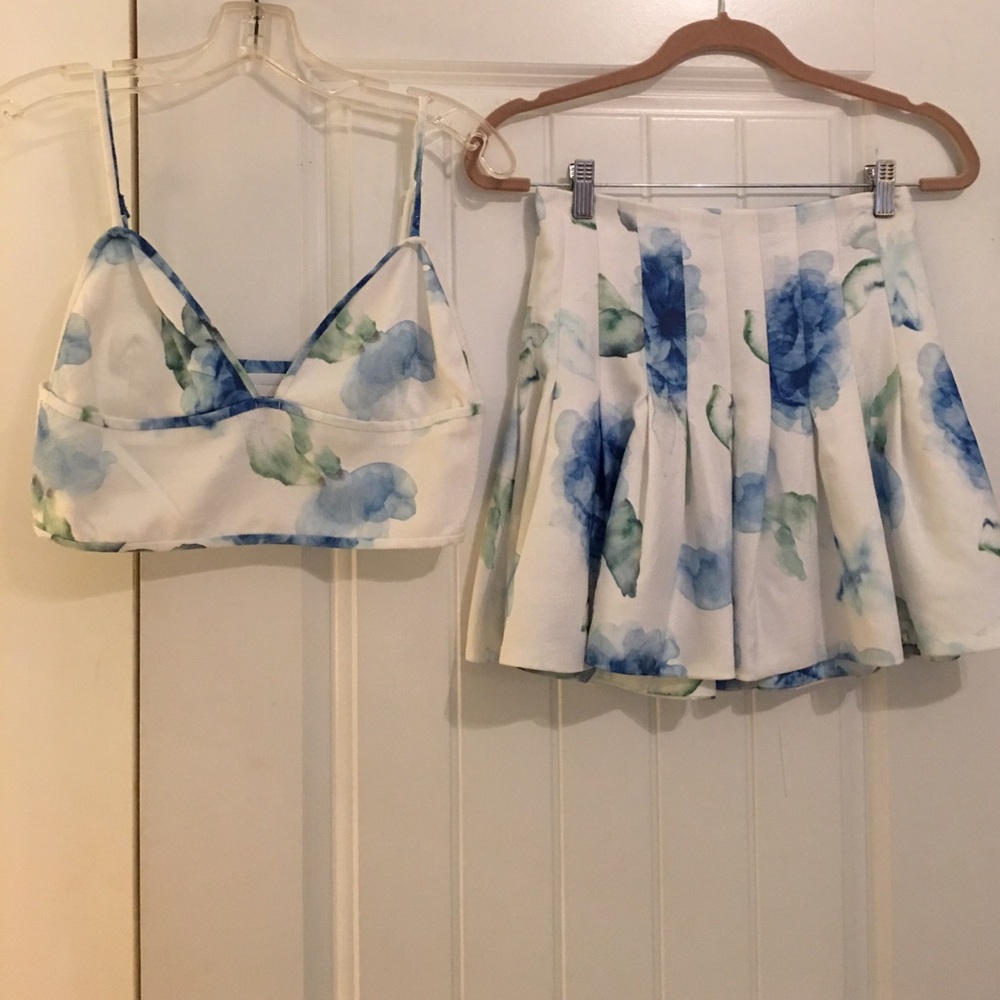 Floral Skirt and Crop Set