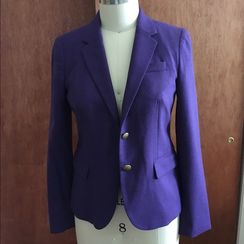 J. Crew purple schoolboy blazer