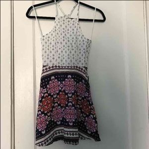 Pink fitted flare dress