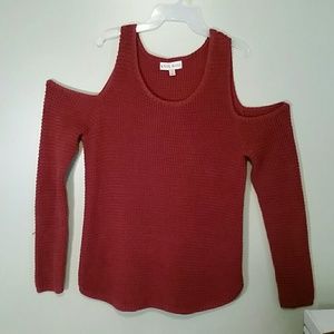 Cold shoulder sweater