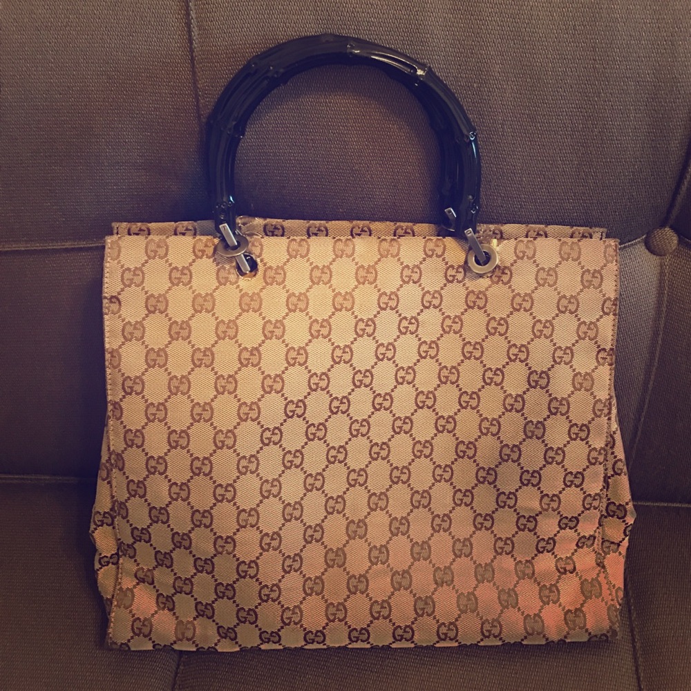 Authentic Gucci monogram Bamboo Bag