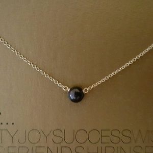 Dogeared black pearl gold necklace
