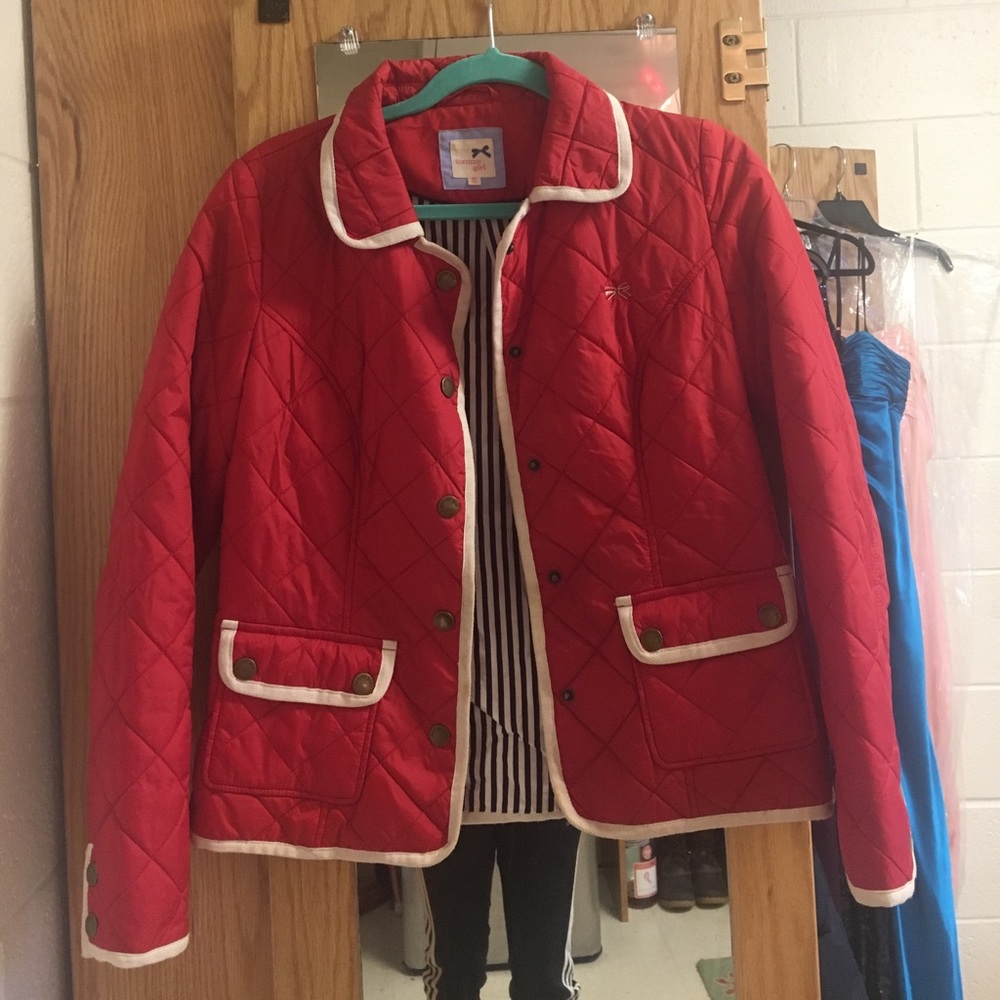 TOMMY GIRL BRIGHT RED LIGHT QUILTED JACKET