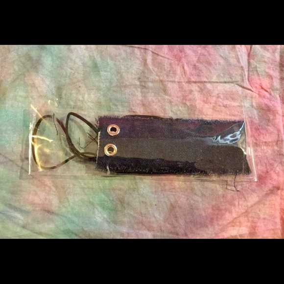 dark denim jean corset lace up choker necklace - Picture 4 of 4