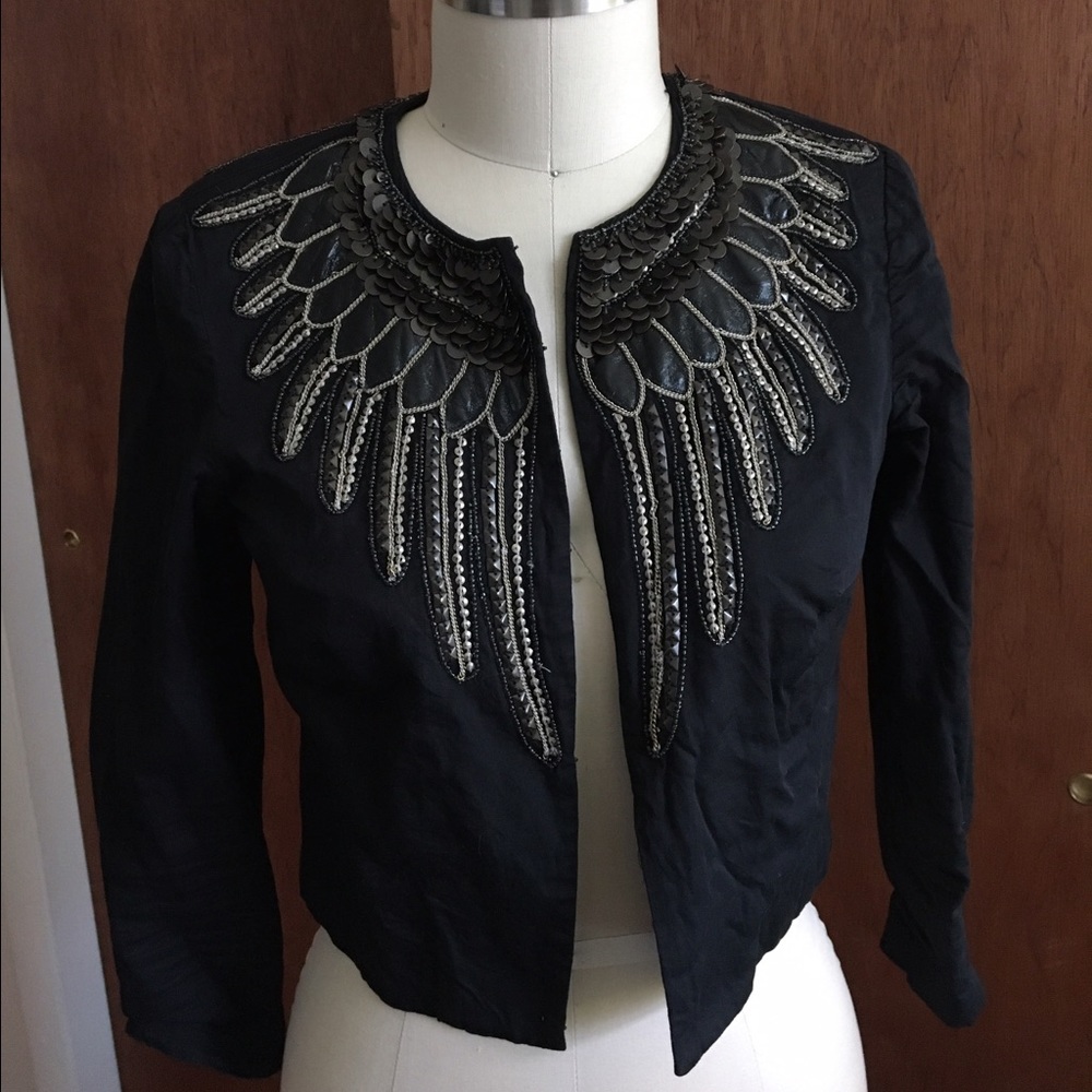 Beaded feather French Connection Jacket