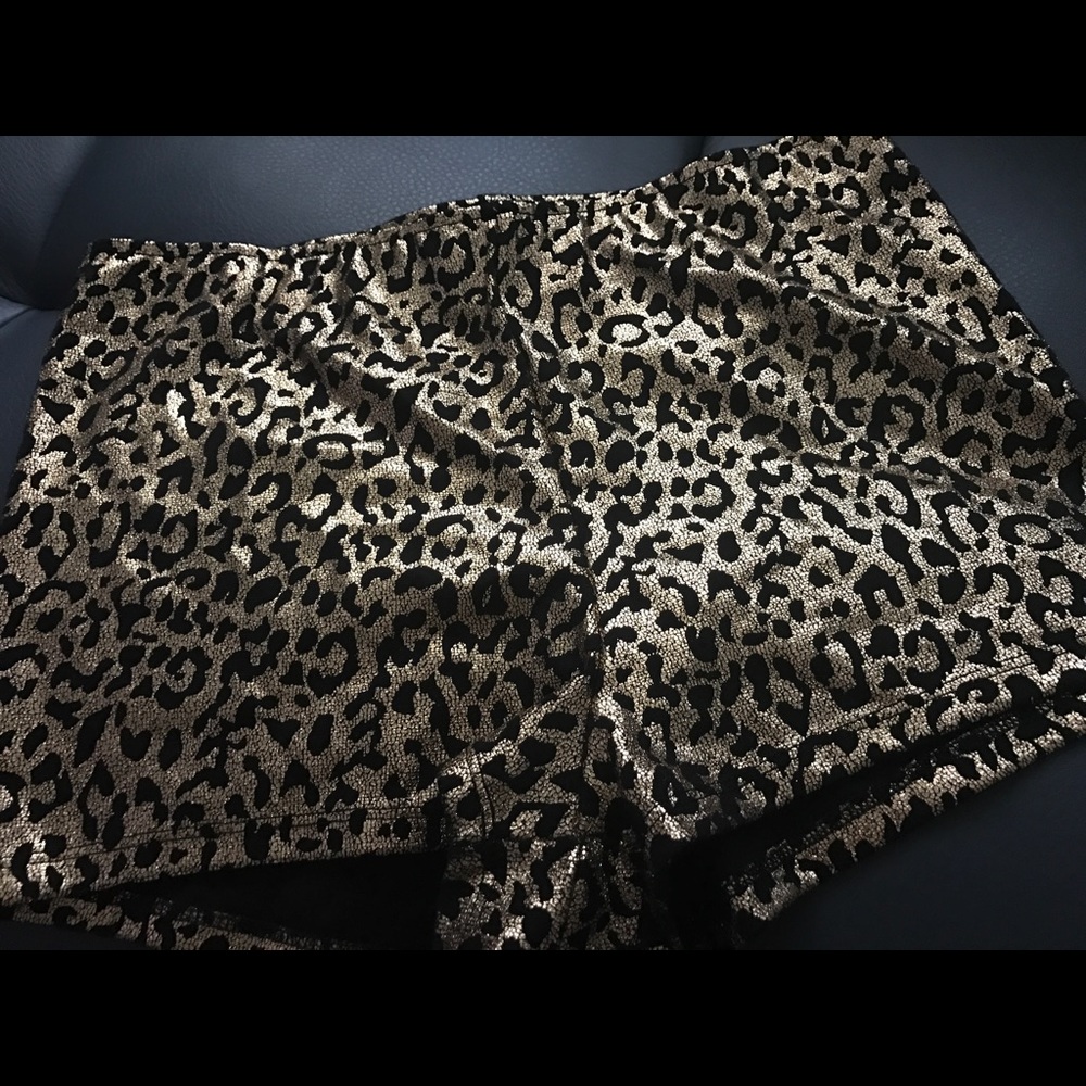 Gold and Black Cheetah Print Shorts