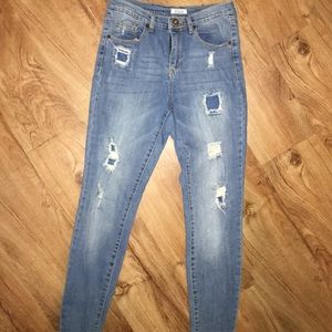 Women's High Waisted Distressed Jeans