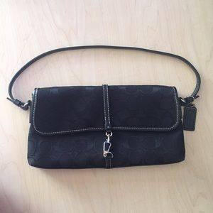 Coach signature black clutch!