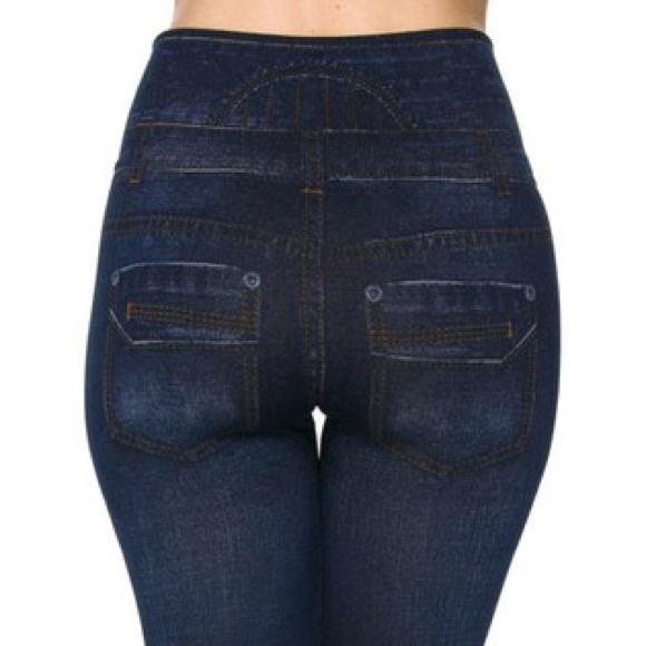 🚨Last 1🚨Highwaist Denim Print Ankle Leggings - Picture 4 of 4