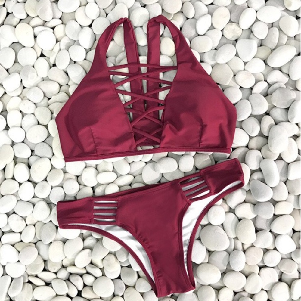 Lace Up Bikini Set