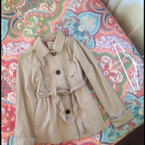 Girl's Cute Khaki Trench Coat, Sz Large