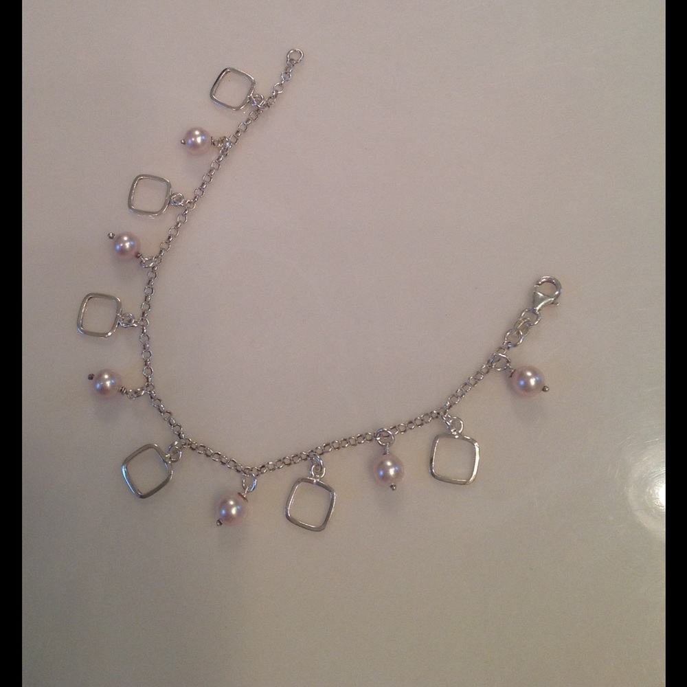Sweet Pearl and Squares Bracelet