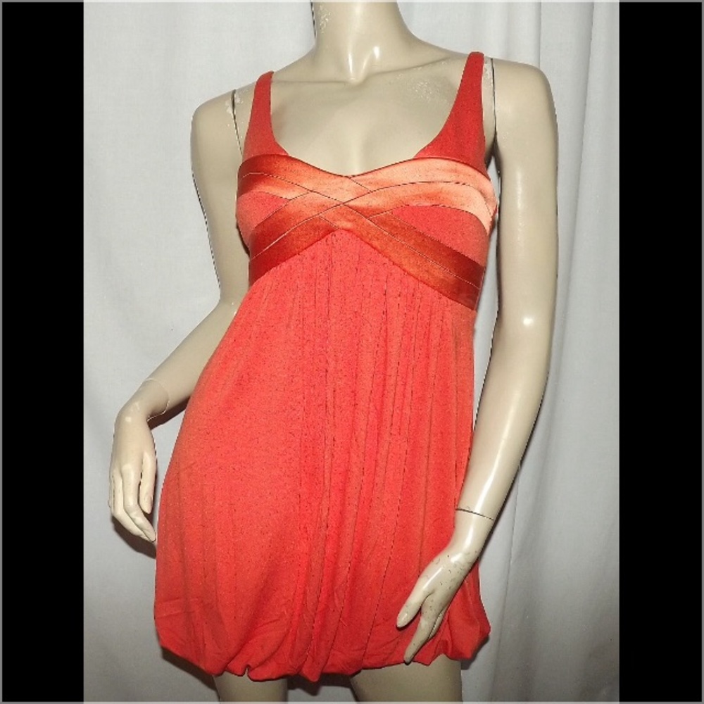 Bebe Orange Bubble Dress Size XXS