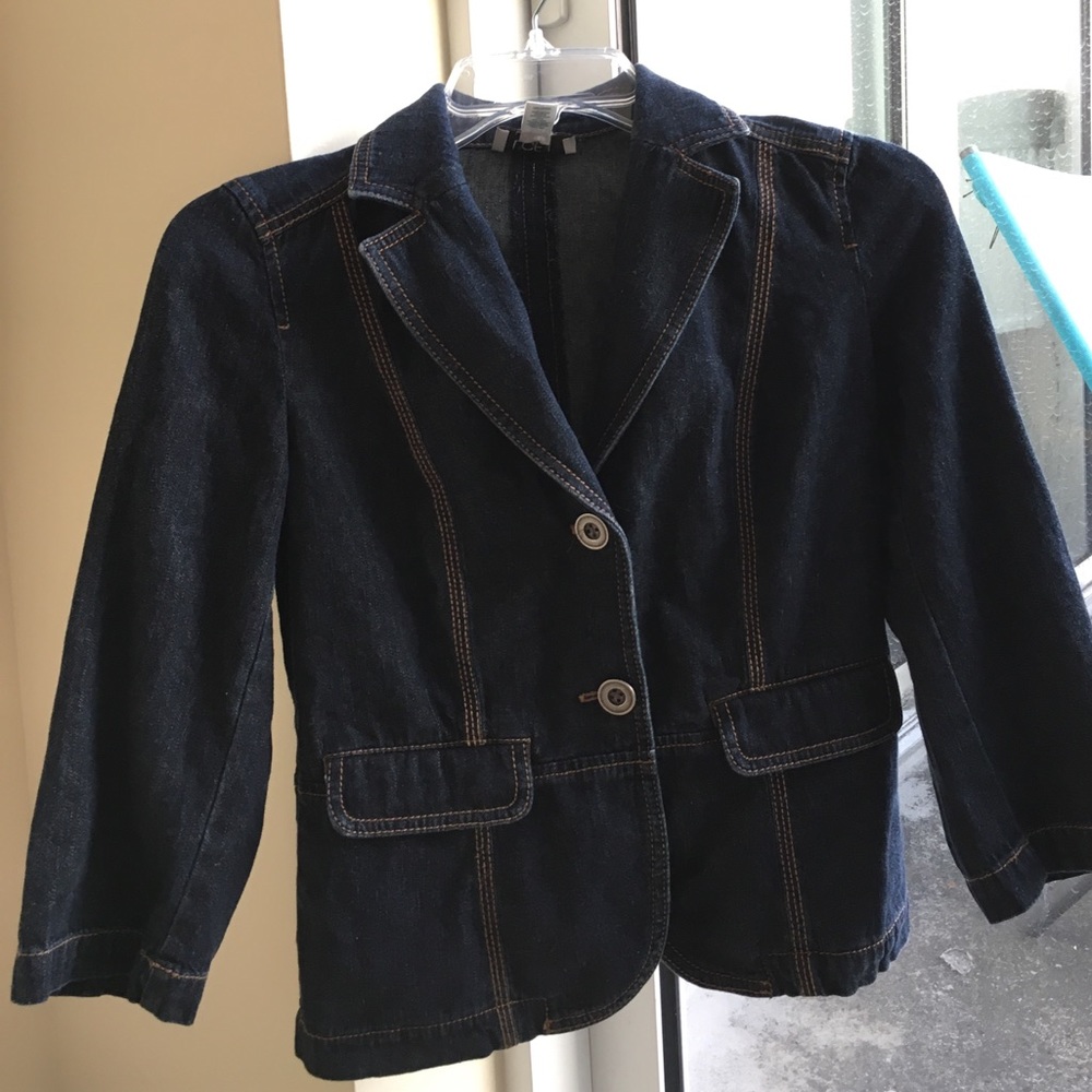Ann Taylor Loft jean blazer petites