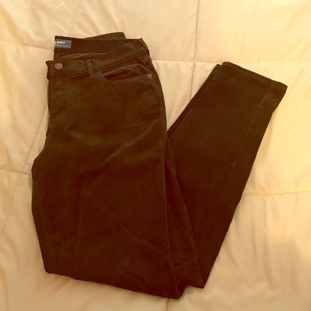 Old Navy dark green skinny corduroy pants