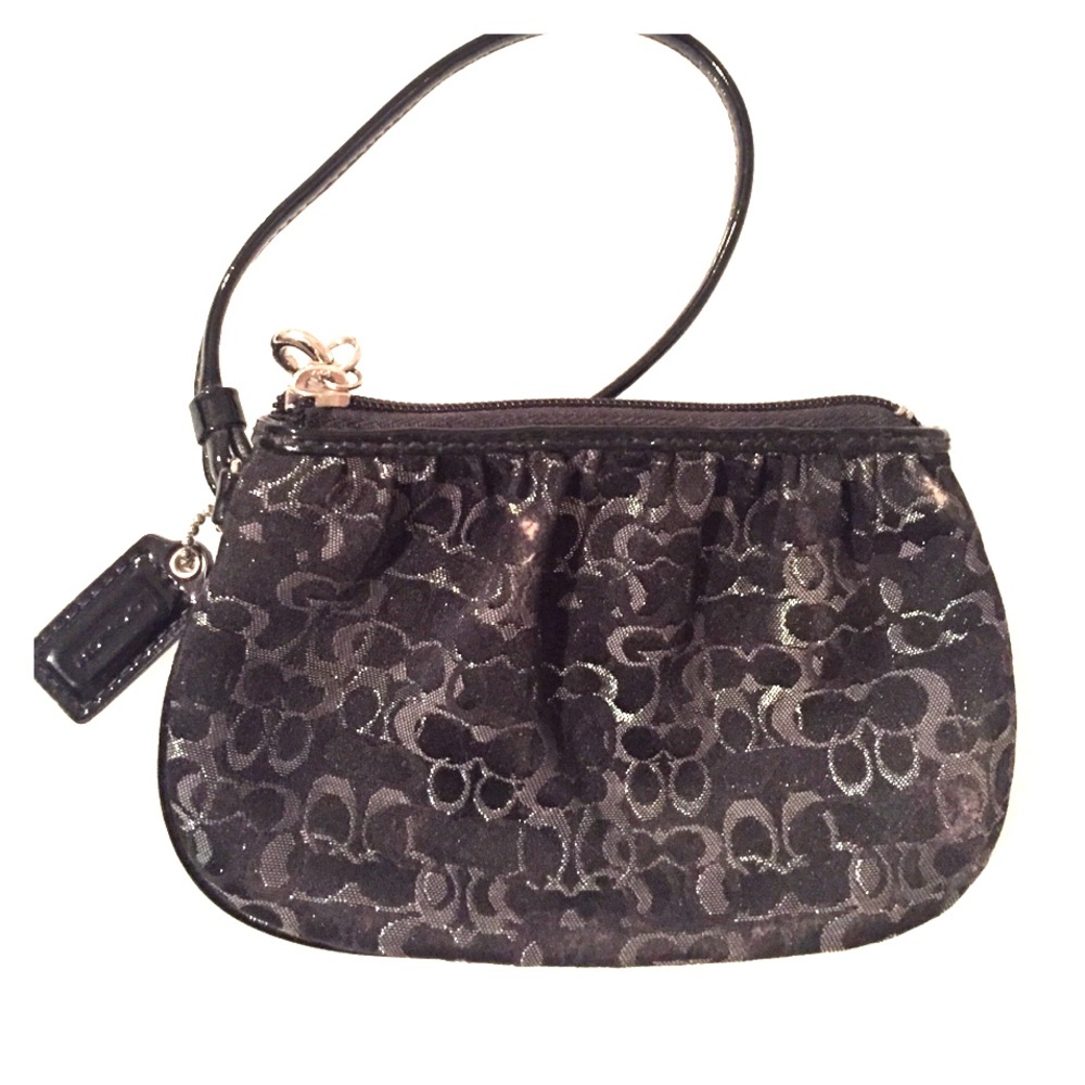 Black and Silver Coach Wristlet