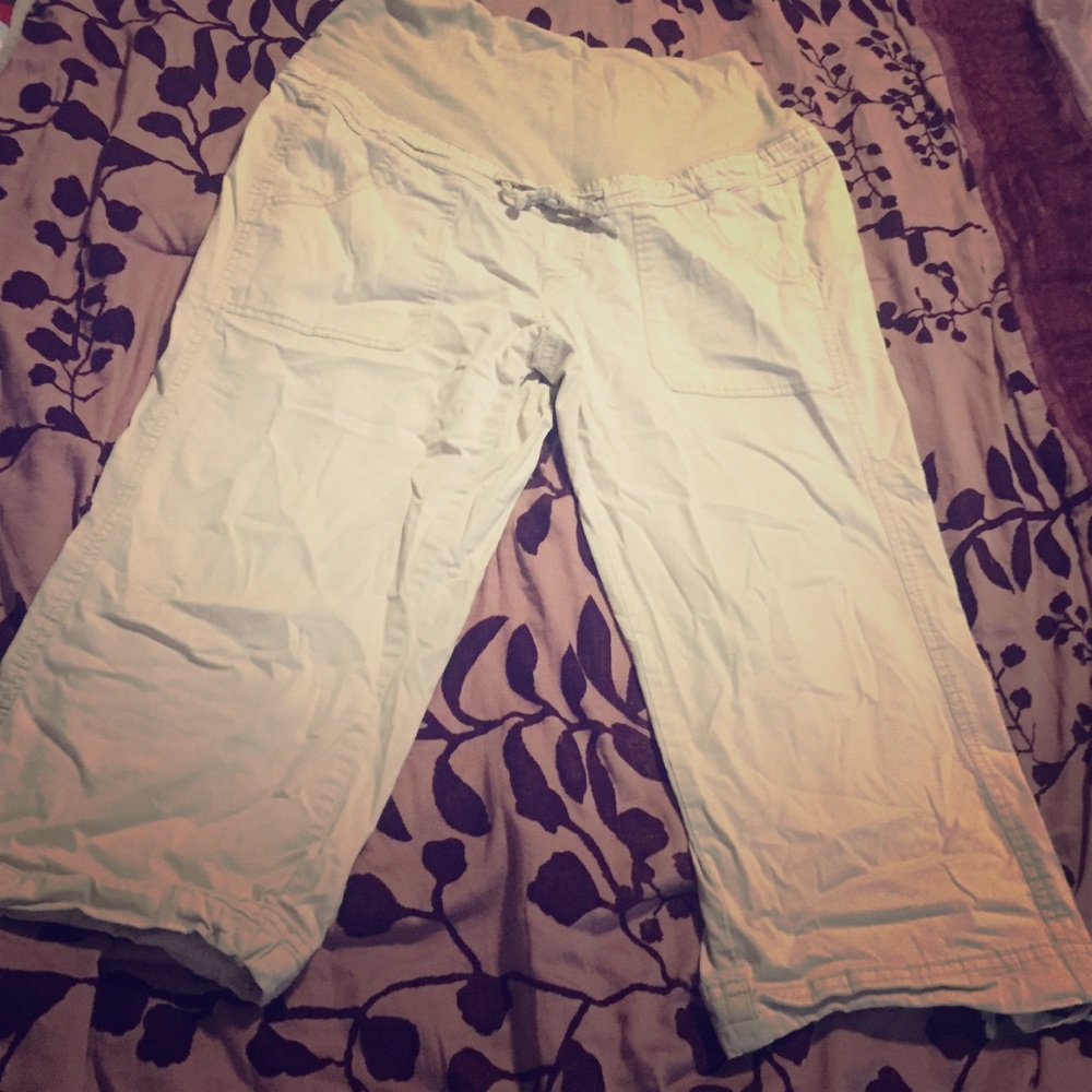 Khaki Maternity Capris