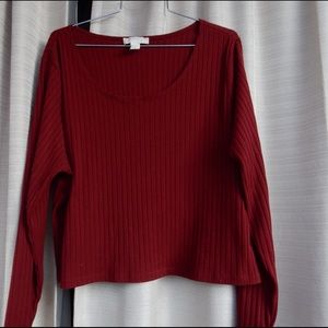Forever 21 burgundy crop top
