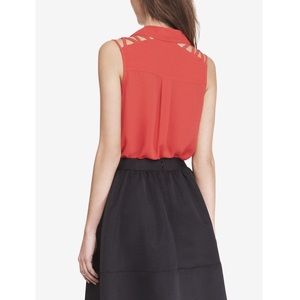 EXPRESS Sleeveless Portofino Top with cutouts