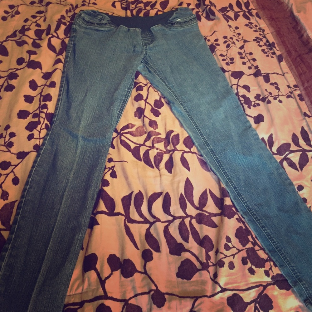 Maternity skinny leg jeans with jewels