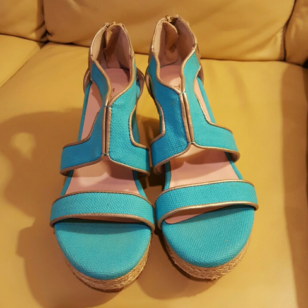 Taryn Rose Karsen Open Toe Canvas Wedge Heel