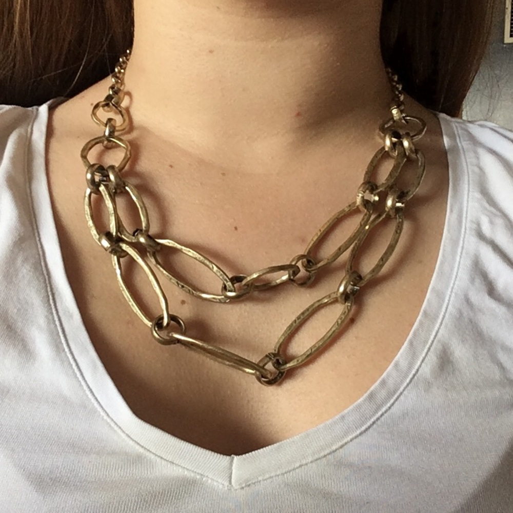 Chunky gold statement necklace