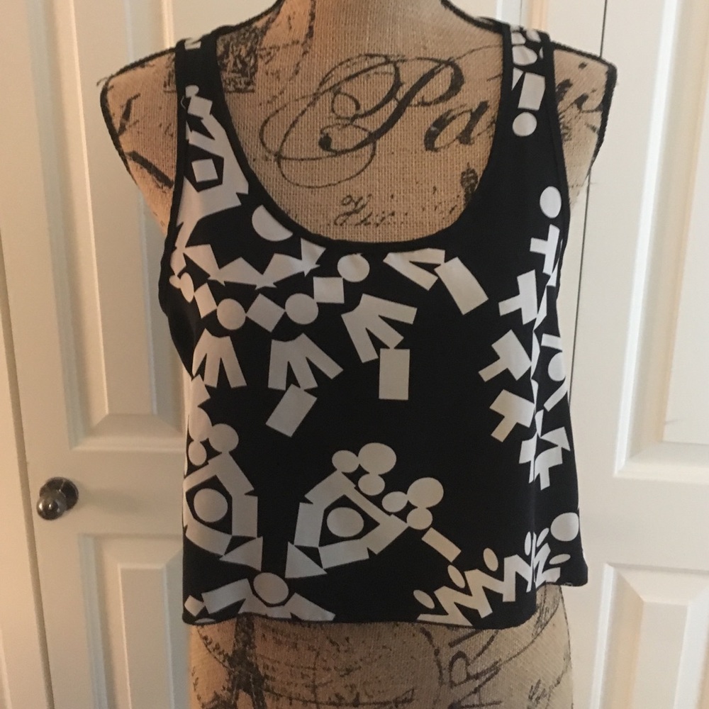 Black and white cutout tank