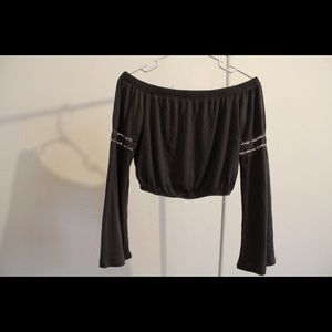 Bell Sleeve Crop Top by L.A. HEARTS