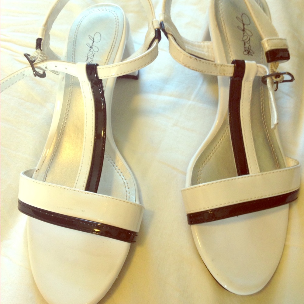 Open toe 1 inch heal two tone high heals