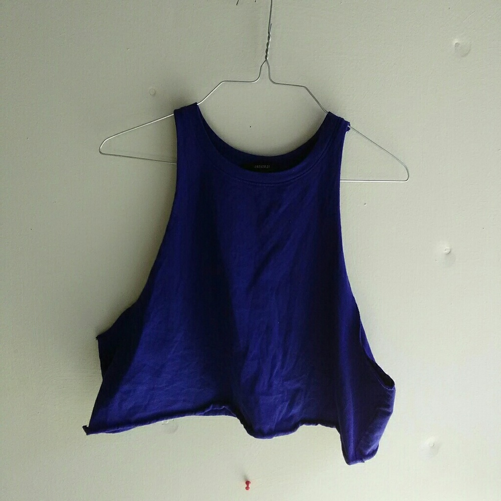 Forever 21 Royal Blue Muscle Tee Crop Top