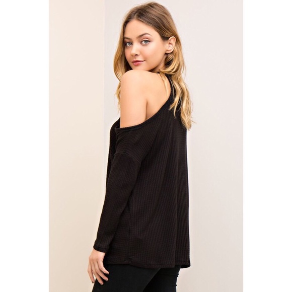 >BUY2/1FREE< All I Half One Cold Shoulder Top - Picture 2 of 5