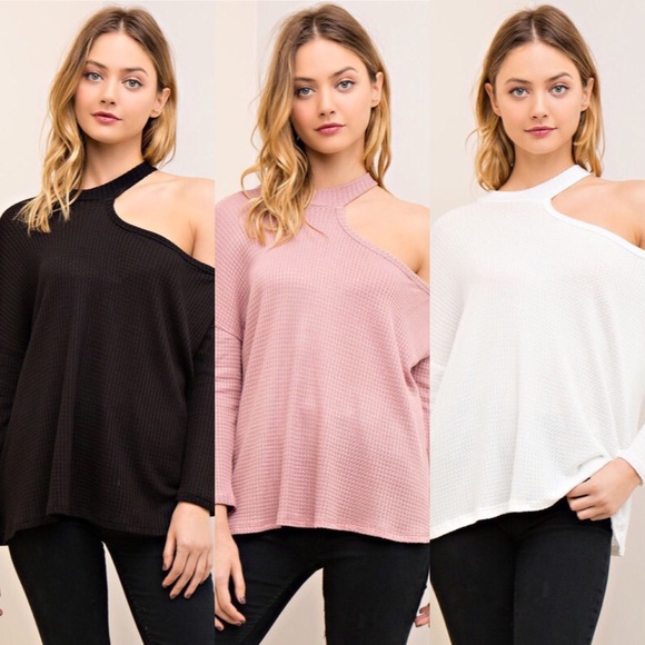 >BUY2/1FREE< All I Half One Cold Shoulder Top - Picture 5 of 5