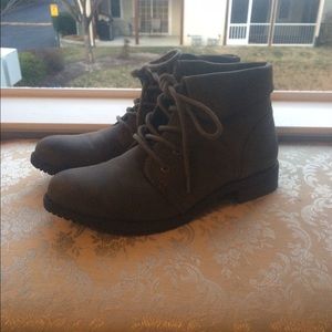 Grey Ankle Combat Boots