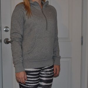 Gray Nike Half Zip Up Sweater Fits as Small