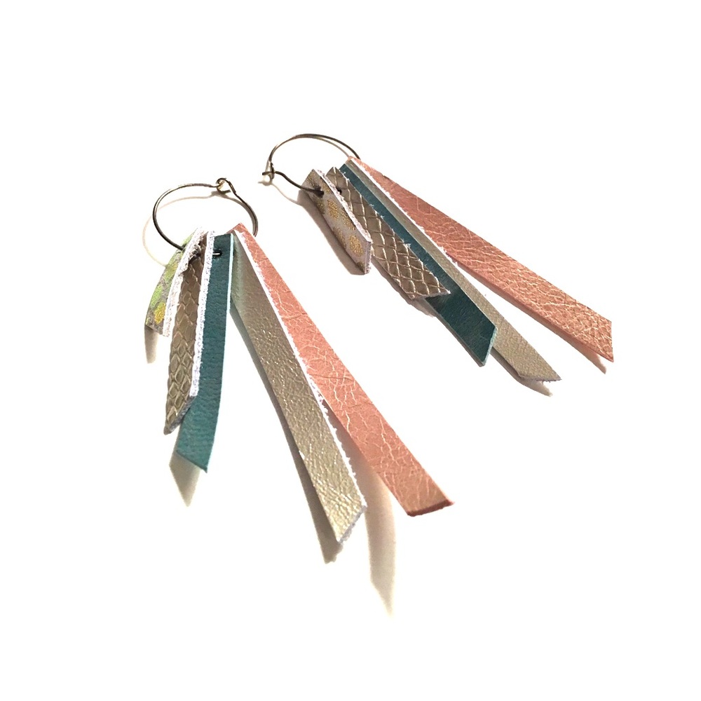 multicolor tassel earrings