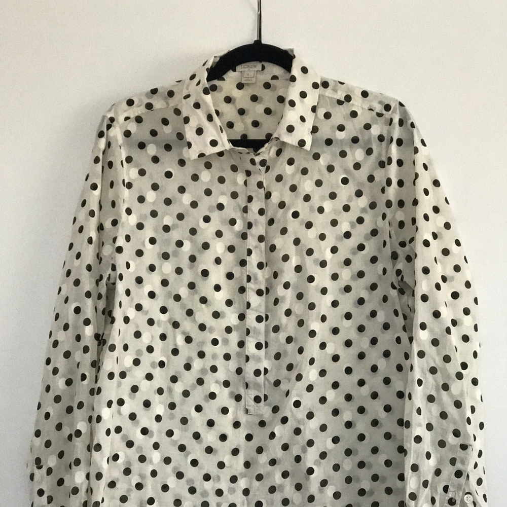 JCrew polka dot blouse