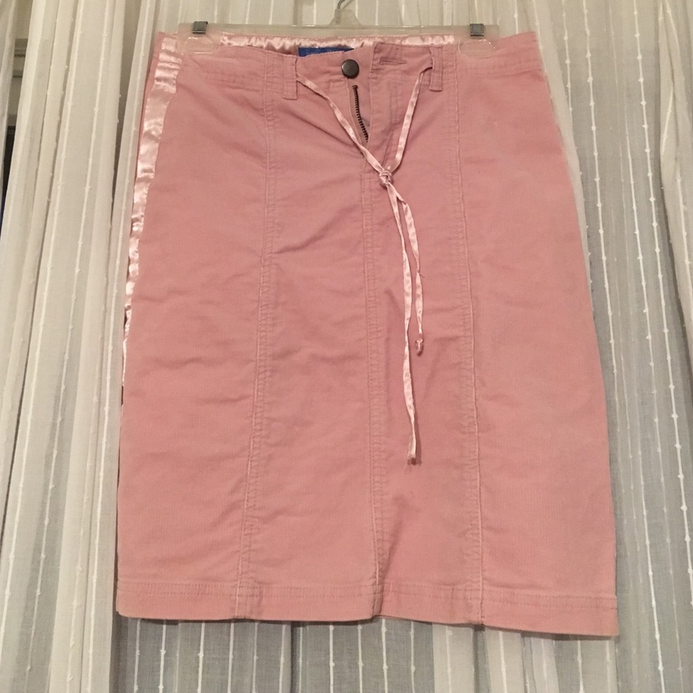 Pink soft velvet skirt