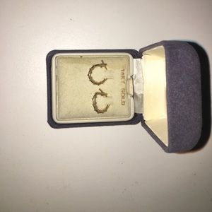 14K gold small hoop earrings