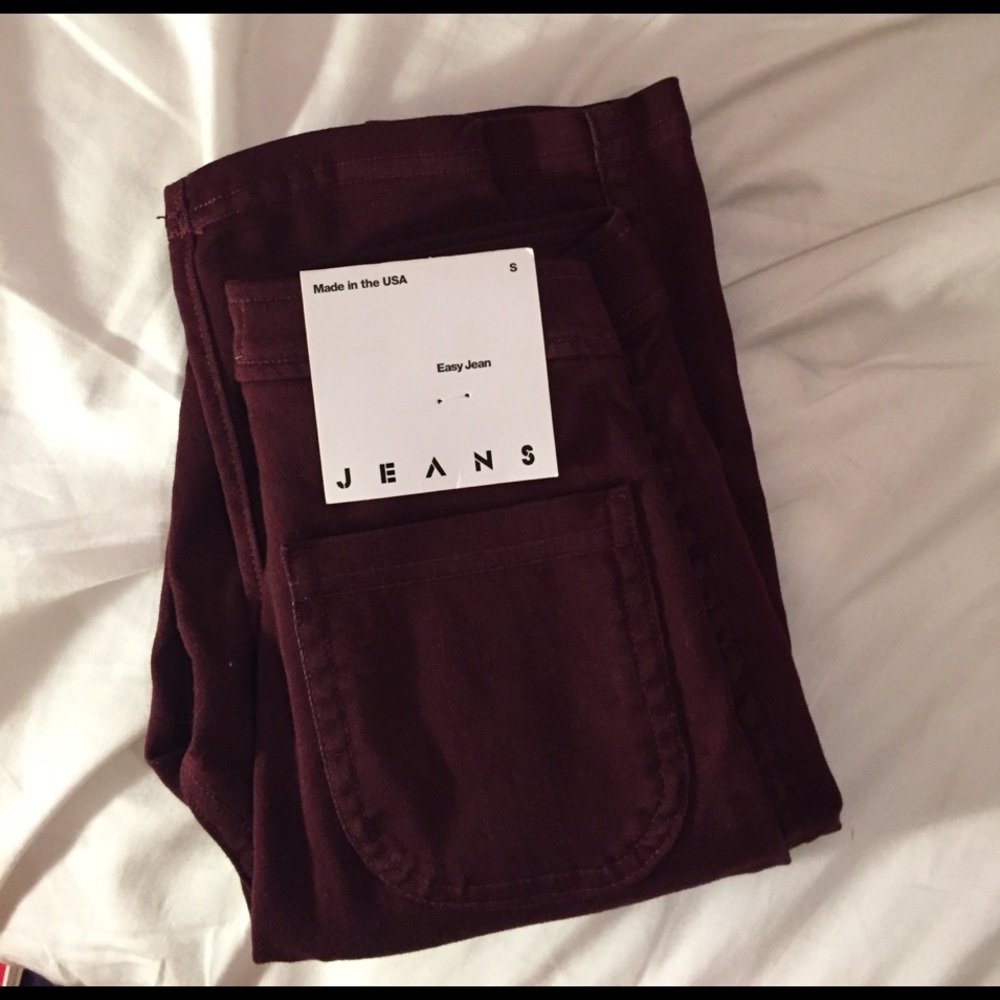 maroon easy jeans american apparel
