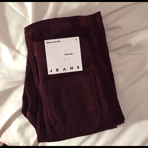 maroon easy jeans american apparel