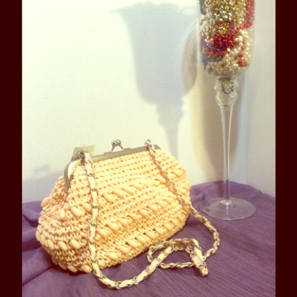 Cappelli Straworld Women's Beaded Straw Bag Peach
