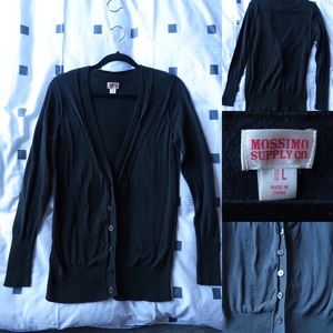 Mossimo Black Half Button-up Cardigan