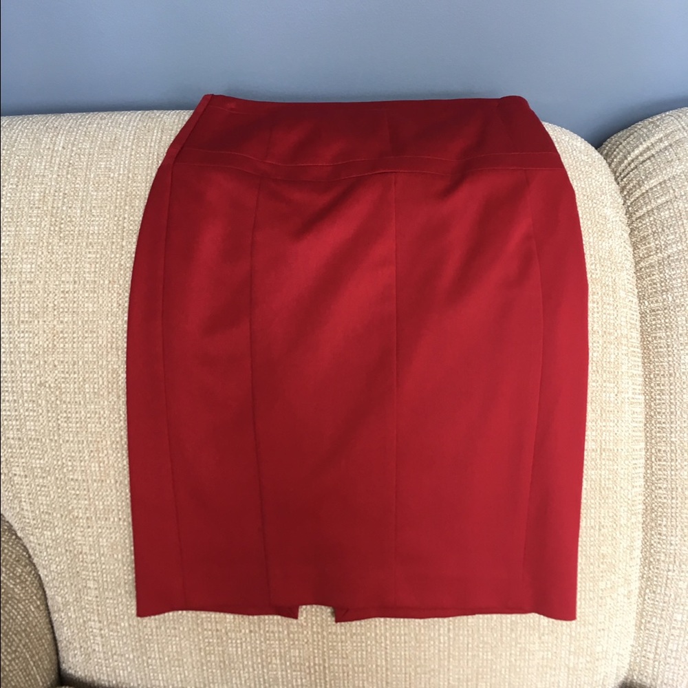 Red pencil skirt size 0/Already dry cleaned