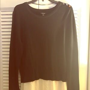 Black and White Apt. 9 Sweater with Button Accents