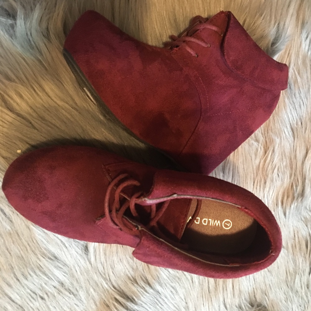 Burgundy/wine booties size 7
