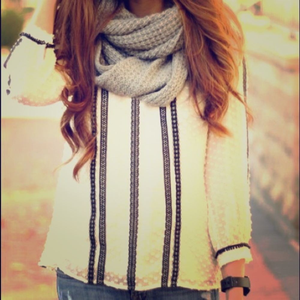 J. Crew Swiss Dot black trim top