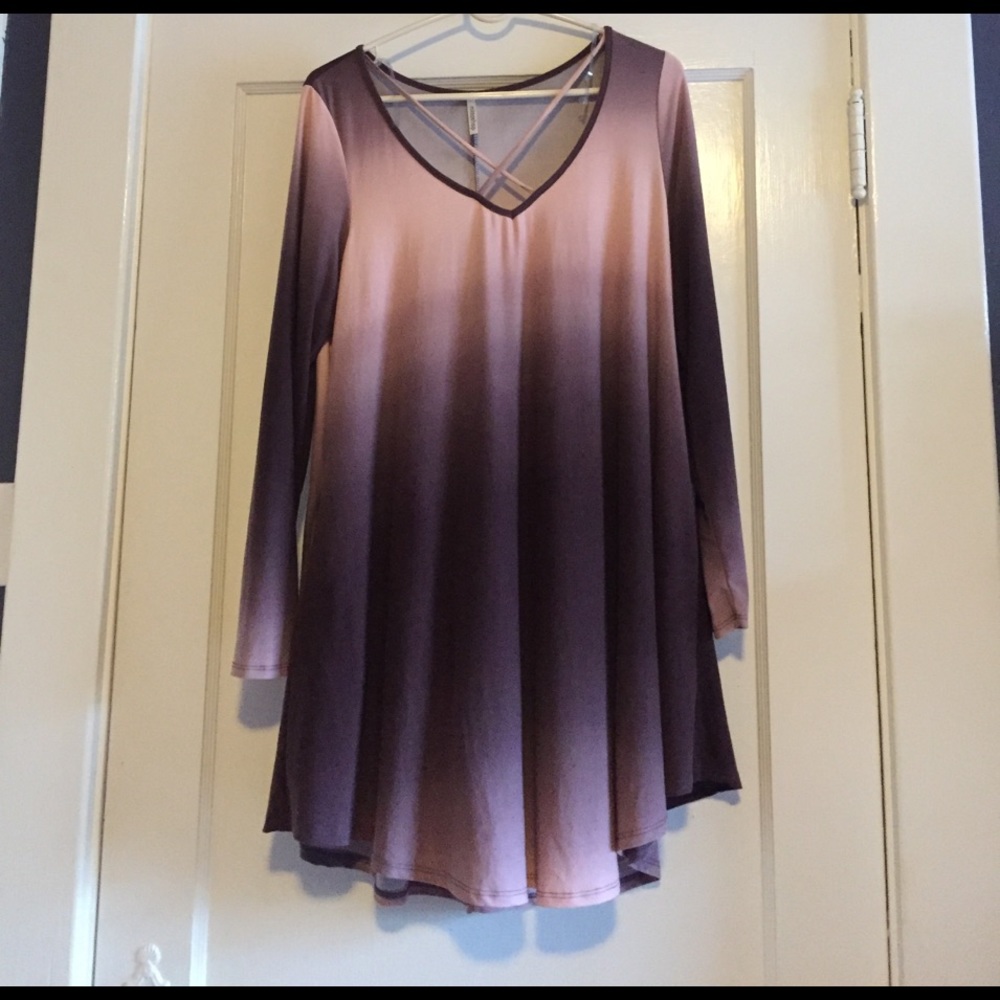 Pink and Purple cross long sleeve dress