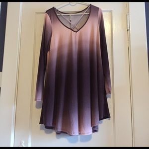 Pink and Purple cross long sleeve dress